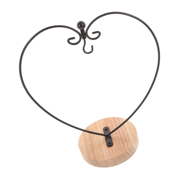 Niceauty Simple Heart Design Standing Plant Hanger in Black for Air Plant Display