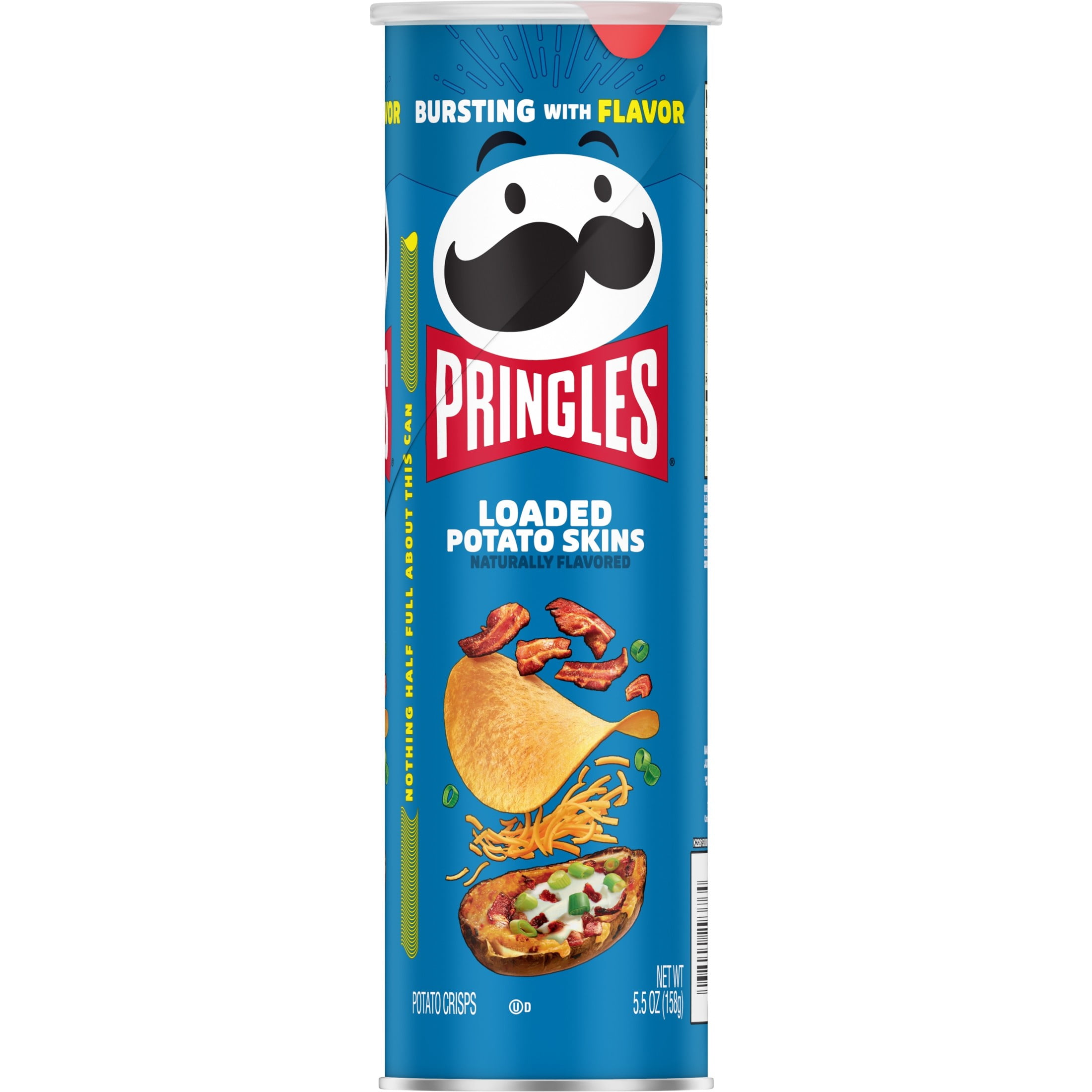 (14 pack) Pringles Loaded Potato Skins Potato Crisps Chips, Lunch Snacks, 5.5 oz Canister