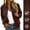 Coffee women long sleeve zip up jacket a1, variant on Women's Fall Long Sleeve Zip Up Jacket Casual Solid Blazer Lightweight Outerwear for Autumn Daily Wear, Khaki 2XL