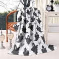 thumbnail image 2 of Halloween Black Ghosts with Boo Blanket,Comfortable Soft Lamb Wool Throw Blanket,All Season,Warm Lightweight Blankets for Sofa Bed Couch Living Room Chair,60"x80", 2 of 4