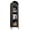 63"H Black, variant on 73"H Metal Arched Bookcase Cabinet, Arch Display Storage with Glass Doors, Shelves & Drawer for Living Room, Kitchen, Office, Black