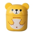 thumbnail image 5 of Cute Face Trash Can with Design, Mini Waste Bin for Desk & Tabletop, Small White Plastic Garbage Pail with Lid for Office, Bedroom, Bathroom​​ Yellow, 5 of 6