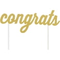 thumbnail image 1 of Creative Converting Gold Glitter Congrats Cake Topper, 1 of 1