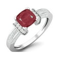thumbnail image 2 of 2.03 Cts Cushion Shape Ruby Glass Filled Art Deco Shank 925 Sterling Silver Classic Valentines Day Gifts Ring, 2 of 3