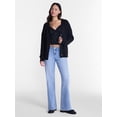 thumbnail image 2 of No Boundaries Cable Knit Grandpa Cardigan, Women's and Women's Plus XXS-4X, 2 of 5