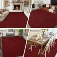 thumbnail image 6 of Vintage Dark Red Large Area Rugs for Bedroom Living Room, Soft Non Slip Carpet Bedside Rug, Farmhouse Retro Solid Color Linen Texture Rectangular Floor Cover Kitchen Accent Rug 5'x7' for Office, 6 of 9
