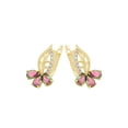 thumbnail image 1 of Aretes Hoja Flor Swarovski Flor Topacio Fuego Oro 14K Lam dorado Unitalla, 1 of 7
