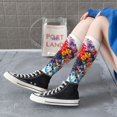 thumbnail image 5 of Goofa Colorful Floral Jellyfish Pattern Adult Stockings, Color-Block Knee High Socks, Comfortable and Breathable, Soft and Stretchable, Sports, and Decoration, 5 of 6