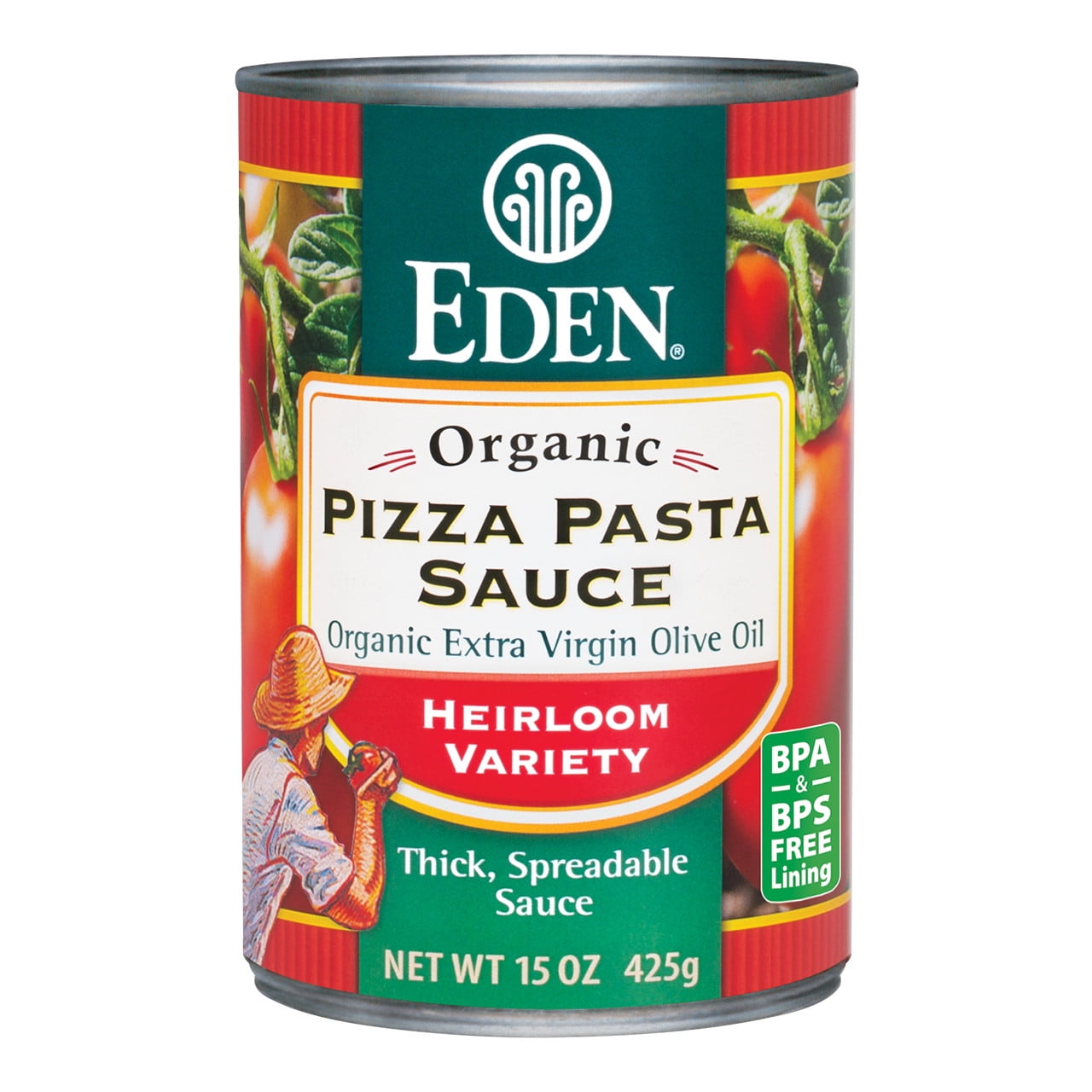 Eden Foods Organic Pizza Pasta Sauce Heirloom Variety -- 15 fl oz Pack of 3