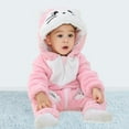 thumbnail image 4 of Zwiiyzr 2024 Newborn Baby Jumpsuit Fluffy Outfit Cute Cartoon Hoody Coat Winter Infant Rompers Toddler Clothing Bodysuit Girls Boys Clothes Pink, 4 of 5