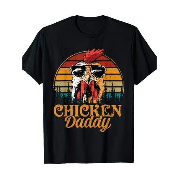 Chicken Dad Vintage Poultry Farmer Fun Father's Day Man 220g 100% Cotton T-shirt