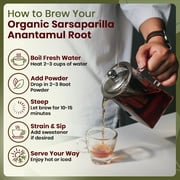 Organic Way Sarsaparilla / Anantamul Powder (Hemidesmus Indicus) Powder - Organic & Kosher Certified | Raw, Vegan, Non GMO & Gluten Free | USDA Certified (1/4LBS / 4Oz)