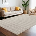thumbnail image 2 of Hasoo Washable Rug Imitation Braided Print Area Rug Non Slip Large 9' x 12' Rug for Living Room Solid Printed Textured Rug Farmhouse Carpet for Bedroom Dining Room, Beige Gray, 2 of 6