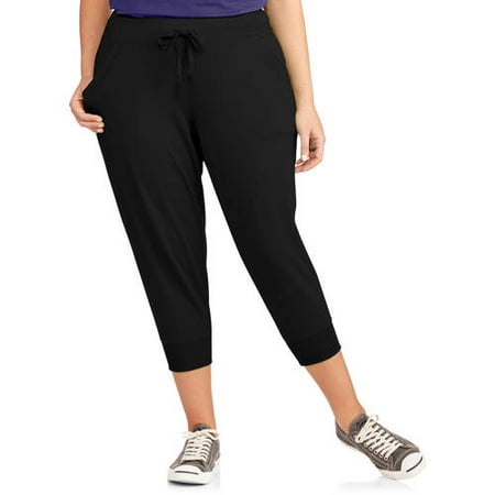 Danskin Now - Women's Plus-Size Banded Bottom Knit Capri Pants with ...