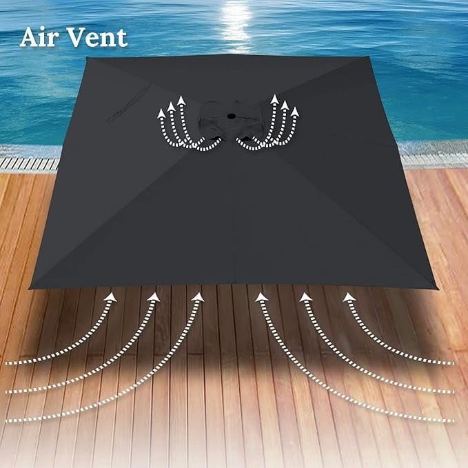 SOLAXO Replacement Umbrella Canopy for 8.2ft x 8.2 ft 8 ribs