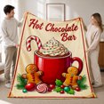 thumbnail image 3 of SPXUBZ Hot Chocolate Pattern Flannel Blanket Soft Plush Throw Blanket Winter Holiday Decor Cozy Warm Blanket for Couch Bedroom 50"x40", 3 of 5