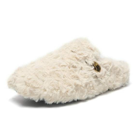 KANG Slipper French Style Winter Warmth Slip On Shoes With Thick Sole Non Slip Indoor And Outdoor Loafers