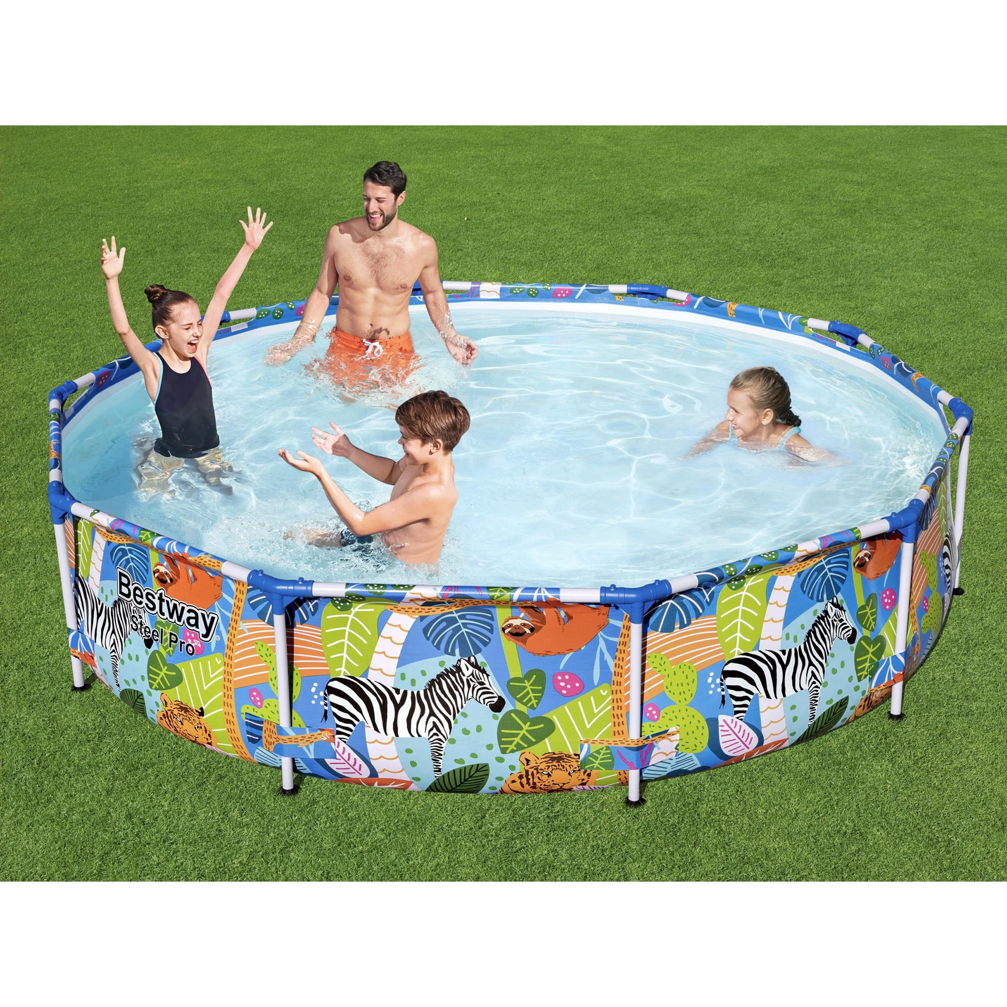 Bestway Steel Pro 10' x 26" Above Ground Swimming Pool with Animal Graphics