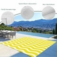 thumbnail image 4 of Fsddascl Yellow White Outdoor Rug for Patio/Deck/Porch, Non-Slip Large Area Rug 6 x 9 Ft, Modern Abstract Waves Water Ripple Striped Indoor Outdoor Rugs Washable Area Rugs, Camping Rug Carpet, 4 of 5