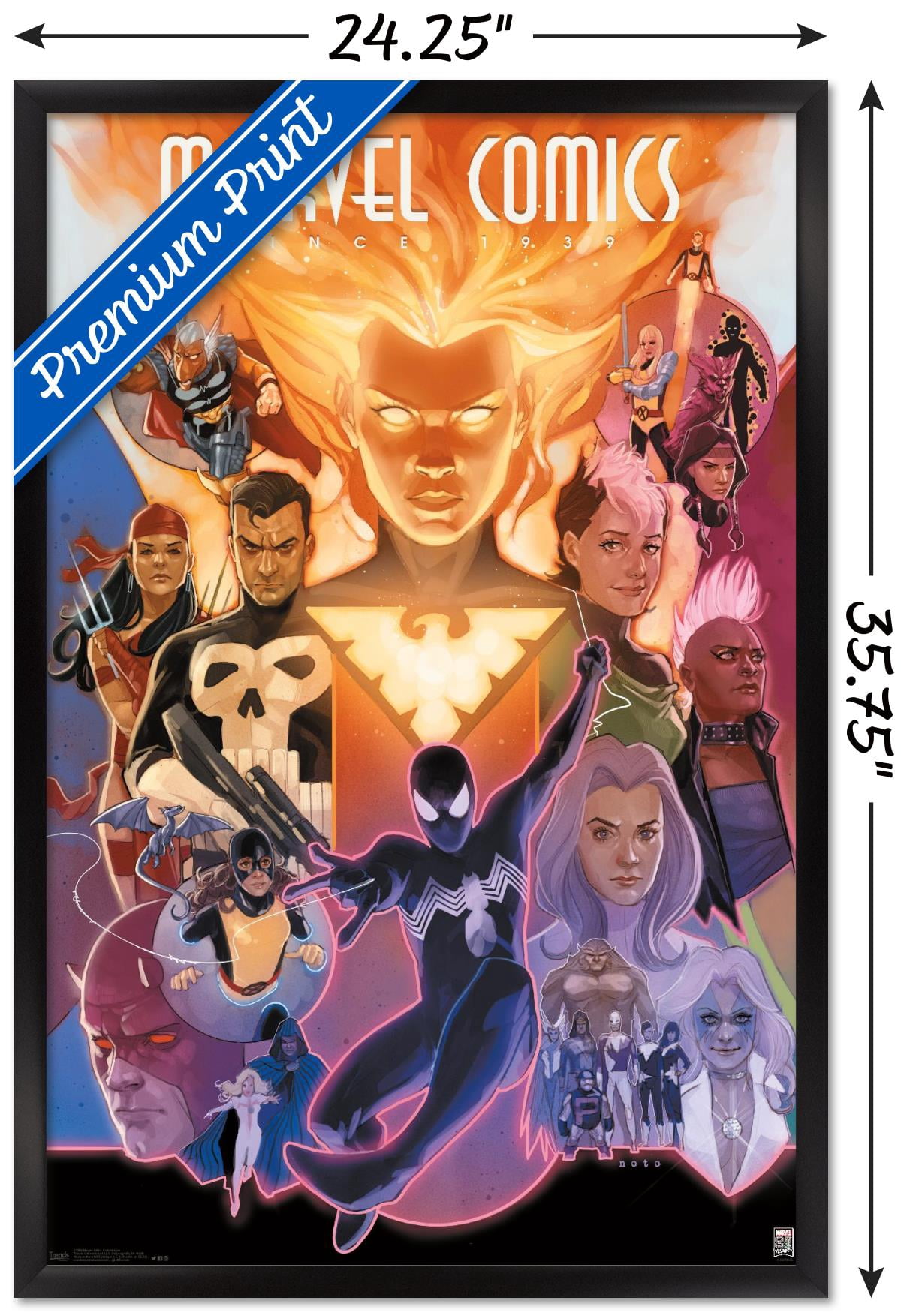 Marvel Comics - Marvel 80th Anniversary - Celebration Wall Poster, 22.375" x 34", Framed