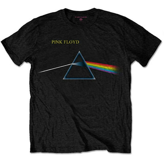 Men's Pink Floyd Dark Side of the Moon Flipped (Back Print) Slim Fit T-shirt X-Large Black