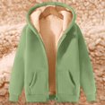 thumbnail image 4 of Mens Winter Coat Zip Up Long Sleeve Hooded Casual Outerwear Sherpa Fleece Lined Thick Oversized Soft Fall Fashion Jacket with Pockets Mint Green 4XL, 4 of 6