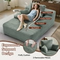 thumbnail image 5 of Korser 68.5'' Oversized Chair Chaise Lounge Indoor with Throw Pillows and Armrests Corduroy Upholstered Sofa Bed for Living Room,Teal, 5 of 7