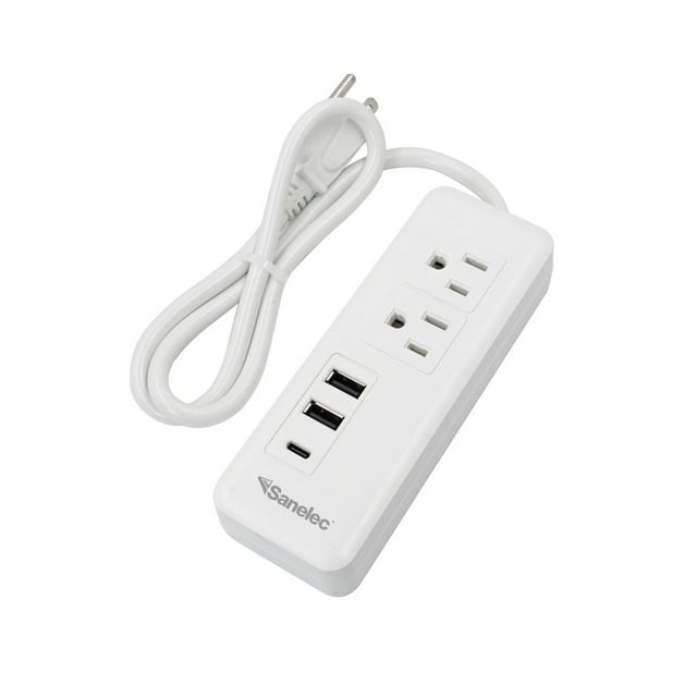 Multicontacto Blanco con salidas USB A y una salida USB C