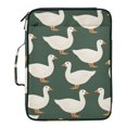 thumbnail image 2 of Haosy Accordion File Organizer Zipper Binder 500 Sheet 6-Tab Expanding File Folder Multi-Pocket 1.2 Inch 3 Ring White Duck on Green, 2 of 7
