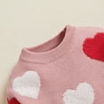 thumbnail image 6 of Okbabeha Kids Toddler Girls Sweaters Heart Pattern Crewneck Long Sleeve Knit Pullover Tops, 6 of 7