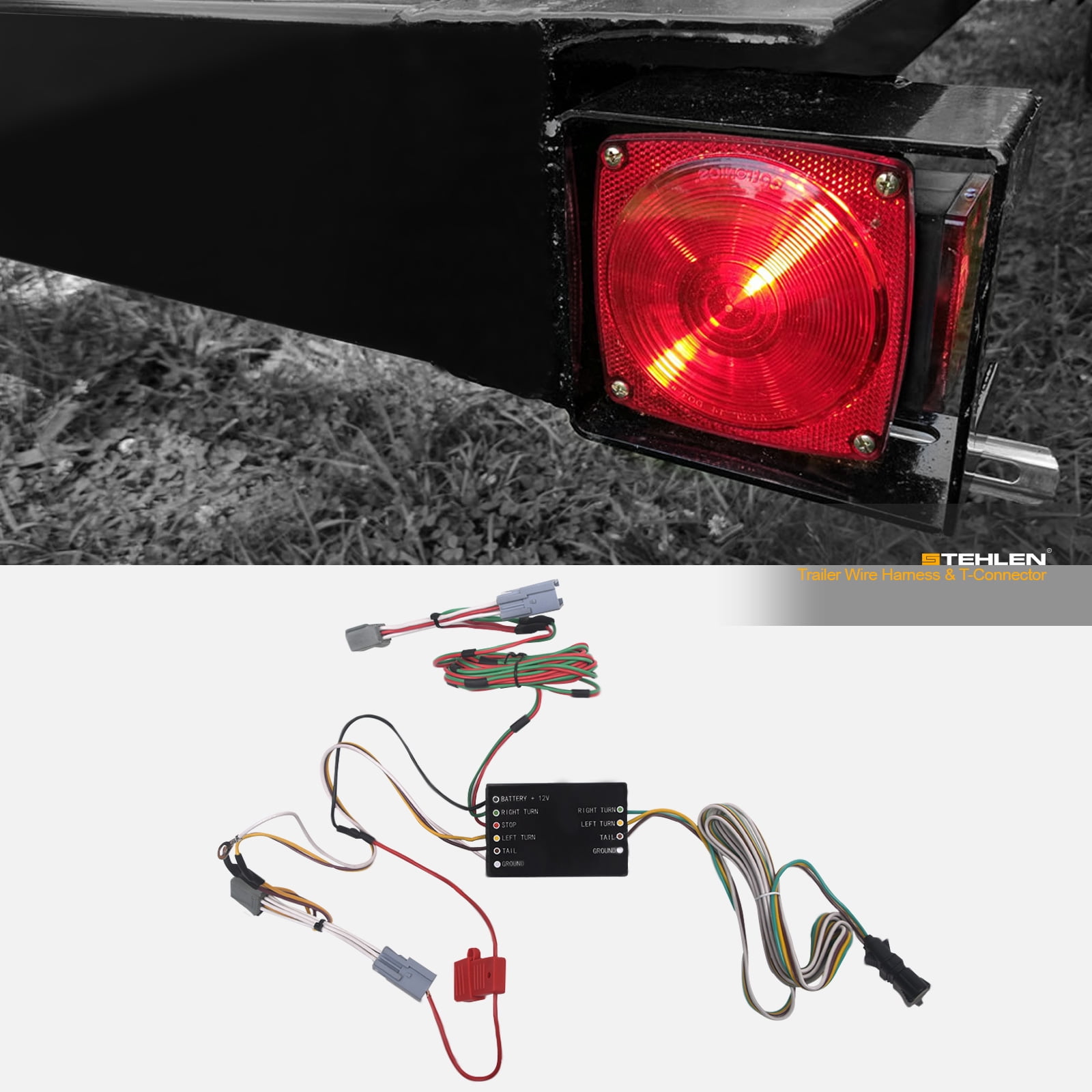 Stehlen 642167819417 Trailer Tow Hitch 4 Way Flat Wiring Harness TConnector For 20052014 Volvo