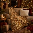 thumbnail image 3 of Rustic Harvest Pattern Pattern, Cozy Friendship Quote Scene, Warm Flannel Blanket for Ranch House and Living Room, Art Lovers Thanksgiving Gift, Festive Home Decor, 3 of 9