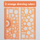 thumbnail image 1 of Juego de regla geométrica y transportador - Herramienta de dibujo de plástico de 7,59" con patrones multifuncionales para arte, diseño y medición, 1 of 6