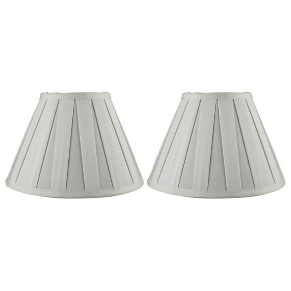 N Urbanest Classic Eggshell Box Pleat Barrel Lamp Shades, 2 Count