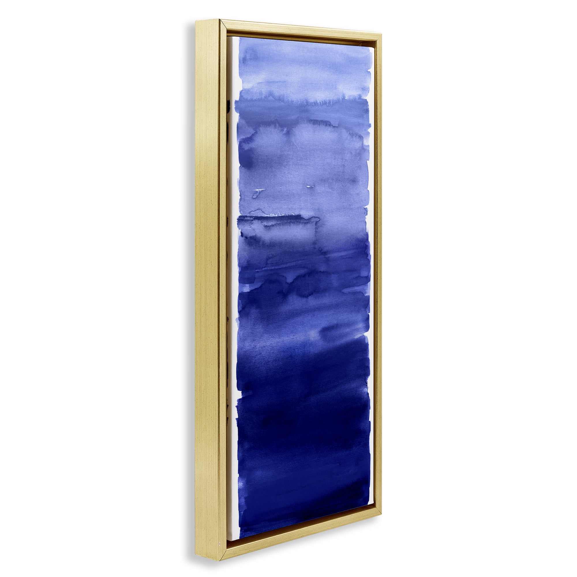Stupell Industries Indigo Blend Gradient Gold Framed Floater Canvas Wall Art, design by Allie Corbin