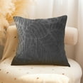 thumbnail image 5 of Clearance! 17.71x17.71in Throw Pillow for Couch Corduroy Fall Decorative Throw Pillow Soft Cozy Squares Pillow for Sofa Bed Dark Gray, 5 of 6