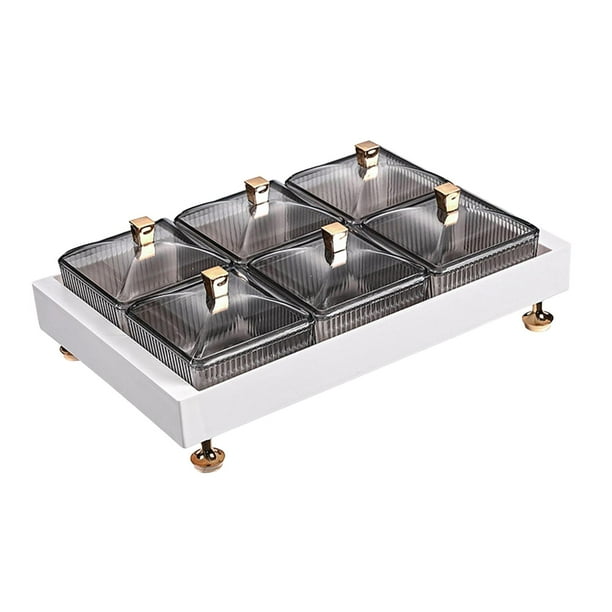 Bandeja de condimentos Bandeja para servir aperitivos para condimentos con estante Caddy multipropósito Plato para servir Contenedor de almacenamiento de alimentos