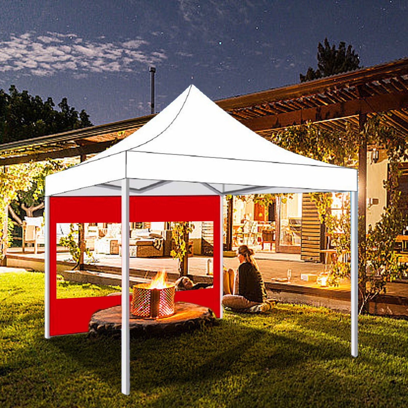 BGZLEU Red Canopy Tent,Translucent Tent,Portable Pop Up Outdoor Gazebo with 1 Sidewall,UV ProtectionTent,Come with Carry Bag - Blue