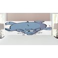thumbnail image 1 of Animal Headboard, Rabbit Balancing Big Funny Mascot Animals Cartoon Creatures Circus, Upholstered Decorative Metal Bed Headboard with Memory Foam, King Size, Grey Pink White, by Ambesonne, 1 of 4