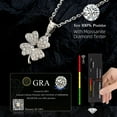 thumbnail image 3 of Four Leaf Clover Moissanite Pendant Necklace for Women D Color VVS1 Lab Created Simulated Diamond 925 Sterling Silver Chain Love Heart Fancy Pendant Necklace, 3 of 6