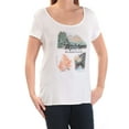 thumbnail image 2 of JAMIE & LAYLA Womens White Explore Short Sleeve Scoop Neck Top L, 2 of 3
