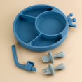 thumbnail image 3 of Jinsinto Ensemble d'Alimentation pour Bébé, Assiette Compartimentée en silicone avec Succion, Cuillère, Ensemble de Fourchettes, 3 of 5