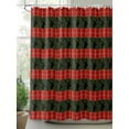 thumbnail image 2 of Christmas Winter Deer Standard Shower Curtain Set, Waterproof Shower Curtains for Bathroom, Red Classic Plaid Green Pastoral Washable Fabric Cloth Bath Curtain for Bathtub with Hooks 72x72 Inches, 2 of 6