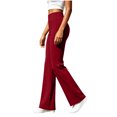 thumbnail image 5 of UKHCCC Plus Size Women's Yoga Pants Flared with Pockets High Waisted Solid Trousers Casual Workout Lounge Bootcut Stretchy Cotton Soft Comfortable Daily Activewear S-2XL, 5 of 9