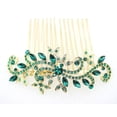 thumbnail image 4 of Faship Gorgeous Green Crystal Floral Hair Comb, 4 of 6