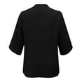 thumbnail image 5 of Vetement Femme ete 2025 New Women Fashion Petal Sleeve Tops Loose V Neck Chiffon Shirt Womens Summer Top Womens Tee Shirts Short Sleeve Turtle Neck Long Tops Space T Short Pack Long Sleeves L, 5 of 5