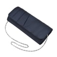 thumbnail image 2 of Elegant Classic Solid Satin Pleated Satin Flap Clutch Evening Bag Handbag, 2 of 4