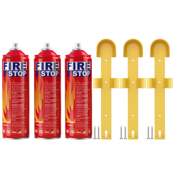 Extintor AmzBoom de 3 unidades clase ABC/K con soportes