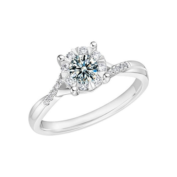 Whudwhu Elegant Interwoven Snowflake Moissanite Ring in S925 Silver