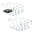 thumbnail image 1 of Mimifly Cesta de Almacenamiento Debajo de los Estantes, Contenedor de Almacenamiento para Gabinete Organizador, Paquete de 2, Blanco, 1 of 7